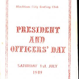 President and Officers' Day, Blacktown City Bowling Club, 1989