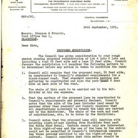 Proposed Subdivision, rear Kildare House, Blacktown, 1951