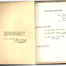 Mount Druitt Baptist Centre,1974