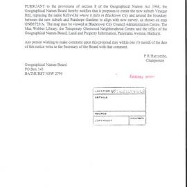 Proposed Suburb, Vinegar Hill, 2000