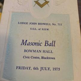Lodge John Bidwill No 711 Masonic Ball, 1973