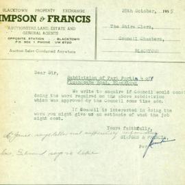 Letter from James Simpson to Herbert Kinder Pollack, 1955