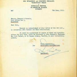 Letter from Stabilbase Constructions to James Simpson, 1955