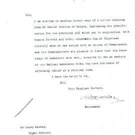 Letter from McLachlan, 1890