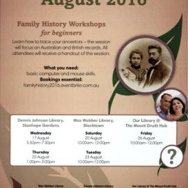 Family History Month, August 2016