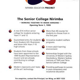 Wyndham College, Nirimba Education Precinct, 1999