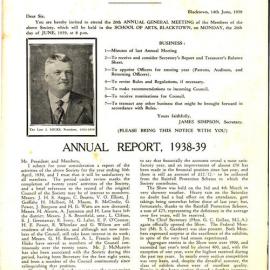 Blacktown & District Agricultural Society, Annual Report, 1938-1939