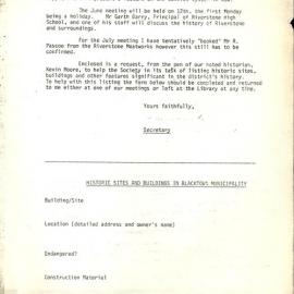 Blacktown and District Historical Society Meeting, n.d