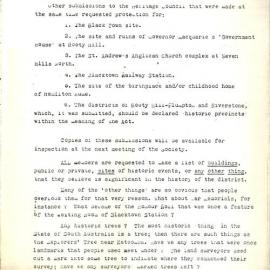 Submissions to the Heritage Council, c1980