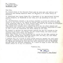 Letter from M Stuart to James (Jim) Simpson, 1986
