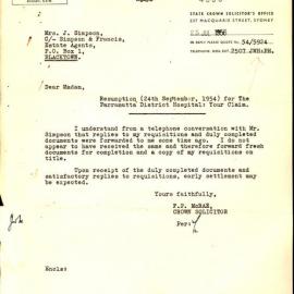 Resumption of Land for Hospital, Blacktown, 1956