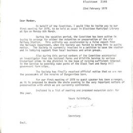 Blacktown and District Historical Society Meeting, March 1978