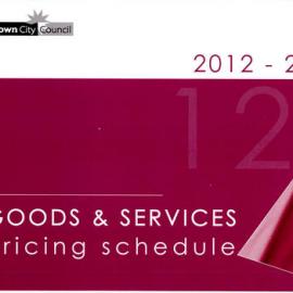 Blacktown City Council Goods and services pricing schedule, 2012-2013