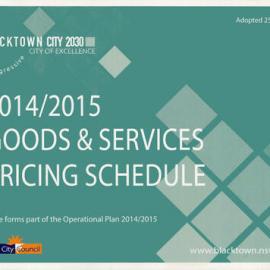 Blacktown City Council Good and Service Pricing Schedule, 2014/15