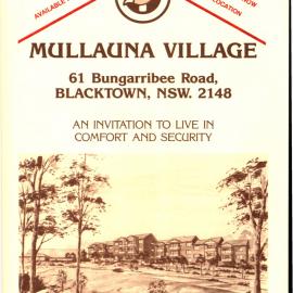 Mullauna Retirement Village brochure, c 1990