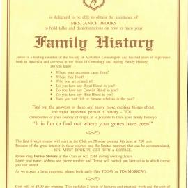 Blacktown Workers Club Family History Talk, 1990