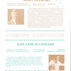 Blacktown Workers' Club Diamond Auditorium Entertainment, October-November, 1987