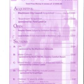 Blacktown City Council Aquisitive Art Exhibition, 2000