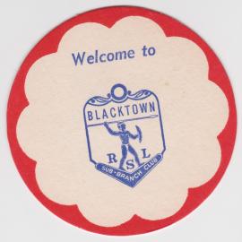 Blacktown RSL Sub-Branch Club, drink coaster