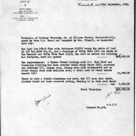 Valuation of Cottage, 45 Killeen Street, Wentworthville, 1984