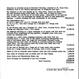 Valuation of Property Known as Malcolm's Knackery, Berkshire Park, 1984