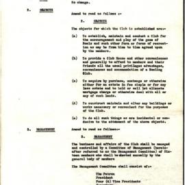 Amended Rules for Blacktown Bowling Club, Blacktown, ?1951