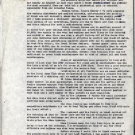 Blacktown and District Agricultural, Horticultural and Industrial Society,  Treasurer's Report, 1985