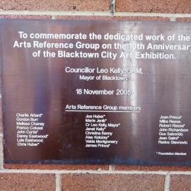 Arts Reference Group - Plaque