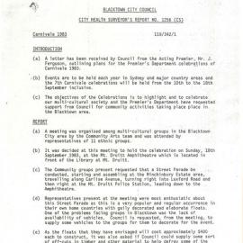 Carnivale 1983 Report, 1983