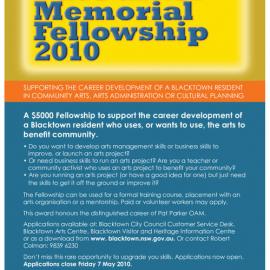 Pat Parker Memorial Fellowship, 2010