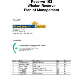 Reserve 163, Whalan Reserve, Plan of Management, 2008