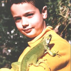 James Parlis, Blacktown North student with a green iguana