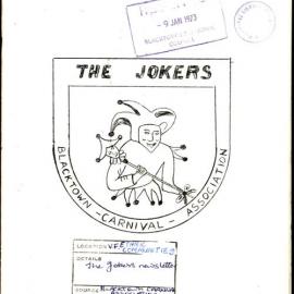 The Jokers Newsletter,  November 1972