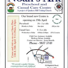 Noah's Ark Preschool and Casual Care Centre, Quakers Hill