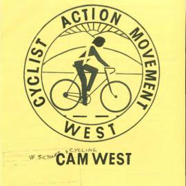 CAMWEST Cyclist Action Movement WEST (CAMWEST) pamphlet