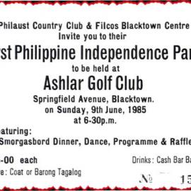 First Philippine Independence Party - Ashlar Golf Club, 1985
