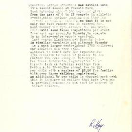 Blacktown Little Athletics Report, 1972