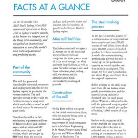 BHP Steel Sydney Mini Mill Facts, c1994