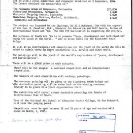 International Youth Art launch, 1985