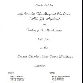 Blacktown City Council Naturalisation ceremony, 1979