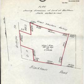 Plan of Land in Blacktown Road, Blacktown