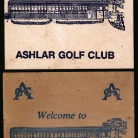 Ashlar Golf Club, drink coaster