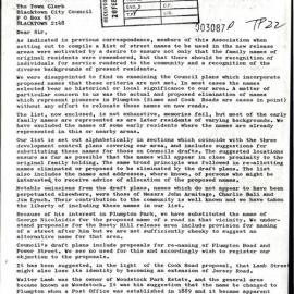 Proposal to Rename Roads in Plumpton, 1983