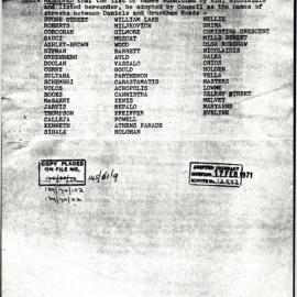 Proposed Street Names- Mount Druitt, 1971