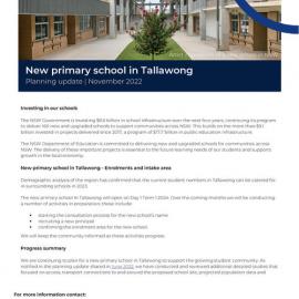 Tallawong Primary School Update, Nov 2022