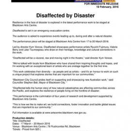 Disaffected by Disaster Performance, 2016