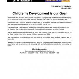 Blacktown City Childcare Name Change, 2016