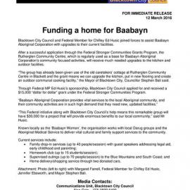 Funding a Home for Baabayn, 2016