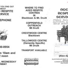 Aged Respite Services, Blacktown & Mt Druitt Community Health Services