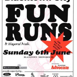 Entry Form Blacktown City  Fun Runs & Mayoral Walk, 1999